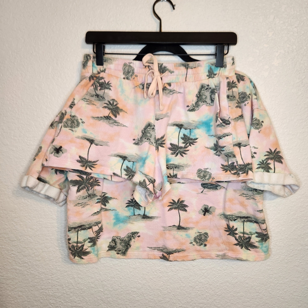 Old Navy Tropical Print Lounge Set High-Waisted Printed Cali-Fleece Size Small S